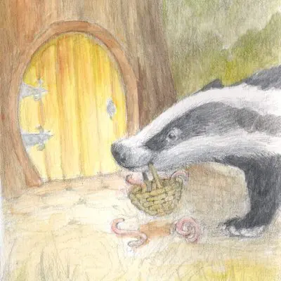 Badger at the Fairydoor