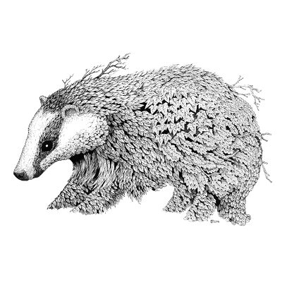 Leaf Badger Print - Brett Miley Art