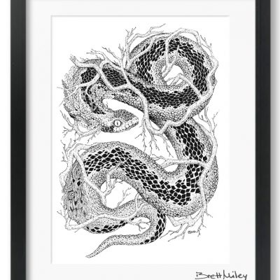 Leaf Adder Framed Original - by Brett Miley Art