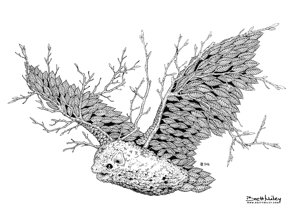 Leaf Bat Print - Brett Miley Art