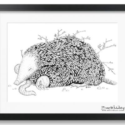 Leaf Mole Framed Original - By Brett Miley Art