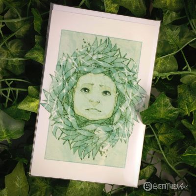 Sad Willow Baby Greetings Cards - Brett Miley Art
