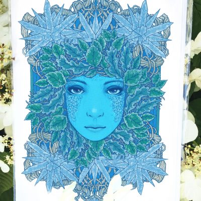 Frozen Leaves Card - by Brett Miley Art