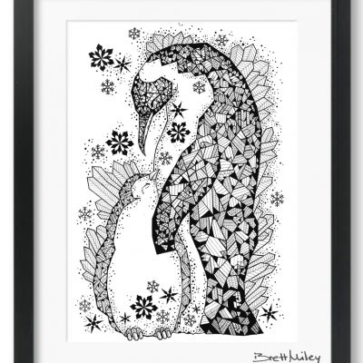 Ice Crystal Penguins - Brett Miley Art