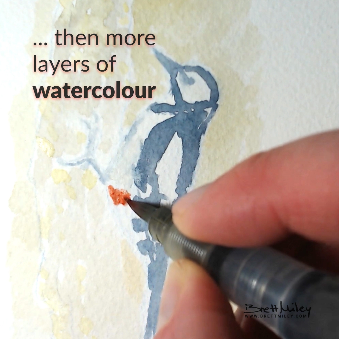 Woodpecker Daily Watercolour Art by Brett Miley