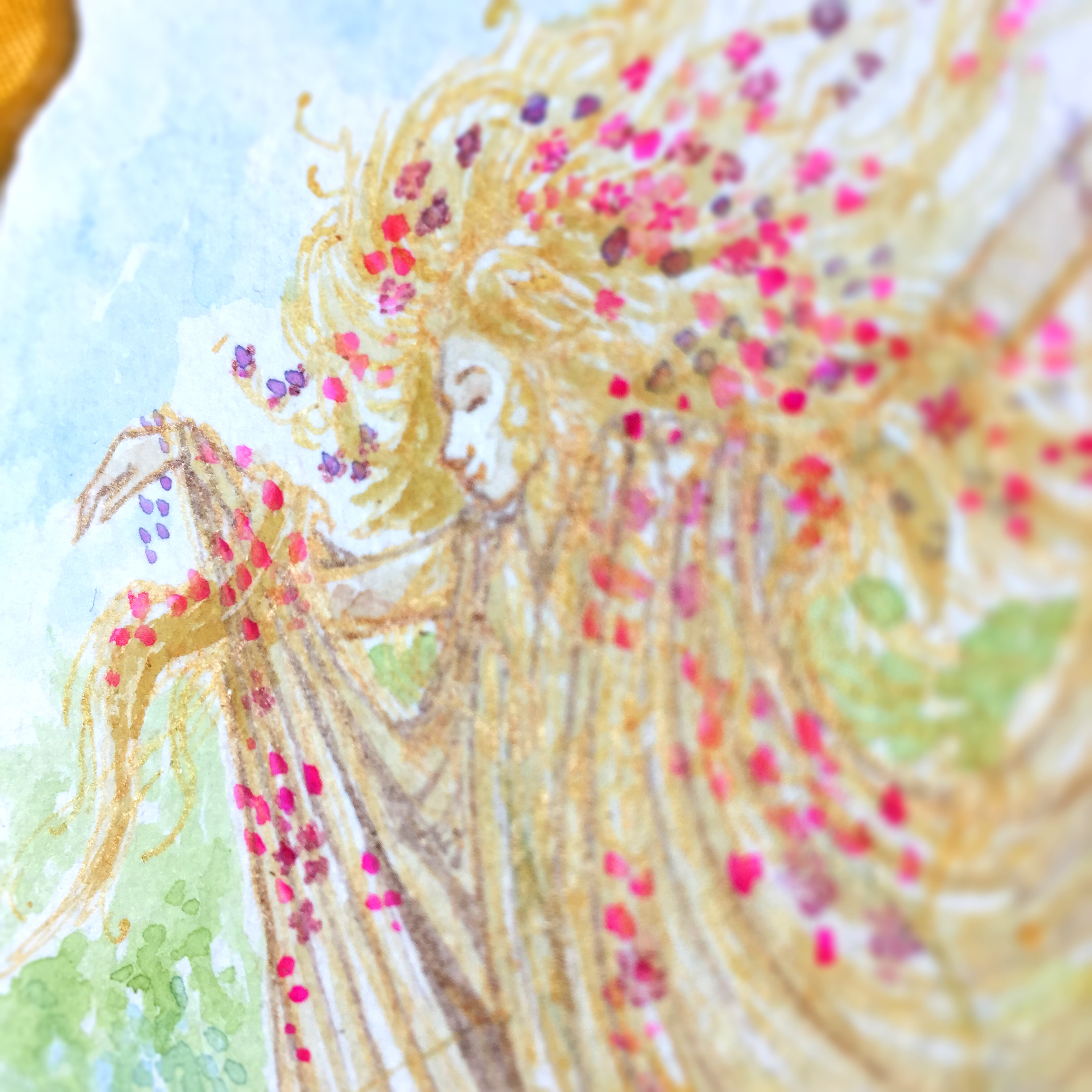 Spring Fairy Watercolour Art by Brett Miley