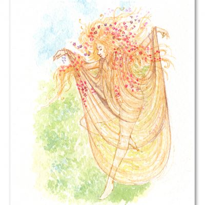 Spring Fairy Watercolour Art by Brett Miley