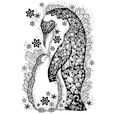 Ice Crystal Penguins - Brett Miley Art