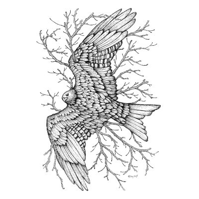 Leaf Red kite Print - Brett Miley Art