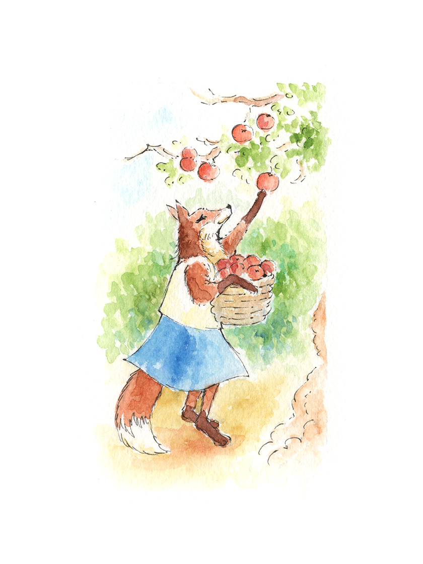 Apple Picking Fox - Image 2
